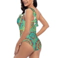thumbnail image 4 of Gukieu Colourful Tie Dye Print One-shoulder Ruffled One-piece Swimsuit with Removable Chest Pads and Tummy-control Swimsuit for Women-X-Large, 4 of 6