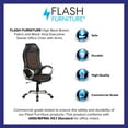 thumbnail image 3 of Flash Furniture High Back Brown Fabric and Black Vinyl Executive Swivel Office Chair with Arms, 3 of 6