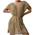 thumbnail image 3 of Sentmoon Bathing Suit Cover up for Women Lightweight Cardigan Loose Fit Oversized Woman Swimsuit Summer Beach Must Haves for Resort and Vacation Khaki Free Size, 3 of 9