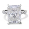 thumbnail image 2 of Eclet Jewels 14K White Gold Plated 14K Diamond Ring - 2.2 Ct VVS1/D Radiant Cut Lab Created Simulated Diamond Ring - Engagement Solitaire With Accent Ring for Women's - Special Occasion Ring Women's, 2 of 8