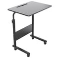 thumbnail image 1 of soges Chariot de Bureau Roulant pour Ordinateur Portable Hauteur Réglable 23.6 Pouces Table d'Appoint Mobile avec Fente pour Tablette Table Portable pour Canapé Lit Noire, 1 of 5