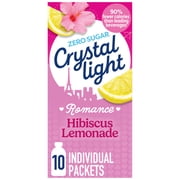 Crystal Light Drink Mix, 10 Individual Packets, Hydration for Book Lovers and Romance Readers, Hibiscus Lemonade Natural Flavor with Other Natural Flavor, Zero Sugar, No Artificial Dyes, 0.14 oz