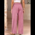 thumbnail image 4 of Pantalones Palazzo de Cuadros para Mujer, Pantalones de Pijama de Cintura Alta y Pierna , Pantalones Casuales Bonitos con Bolsillos Rojo L, 4 of 9