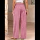 thumbnail image 4 of Pantalones Palazzo de Cuadros para Mujer, Pantalones de Pijama de Cintura Alta y Pierna , Pantalones Casuales Bonitos con Bolsillos Rojo XXL, 4 of 9