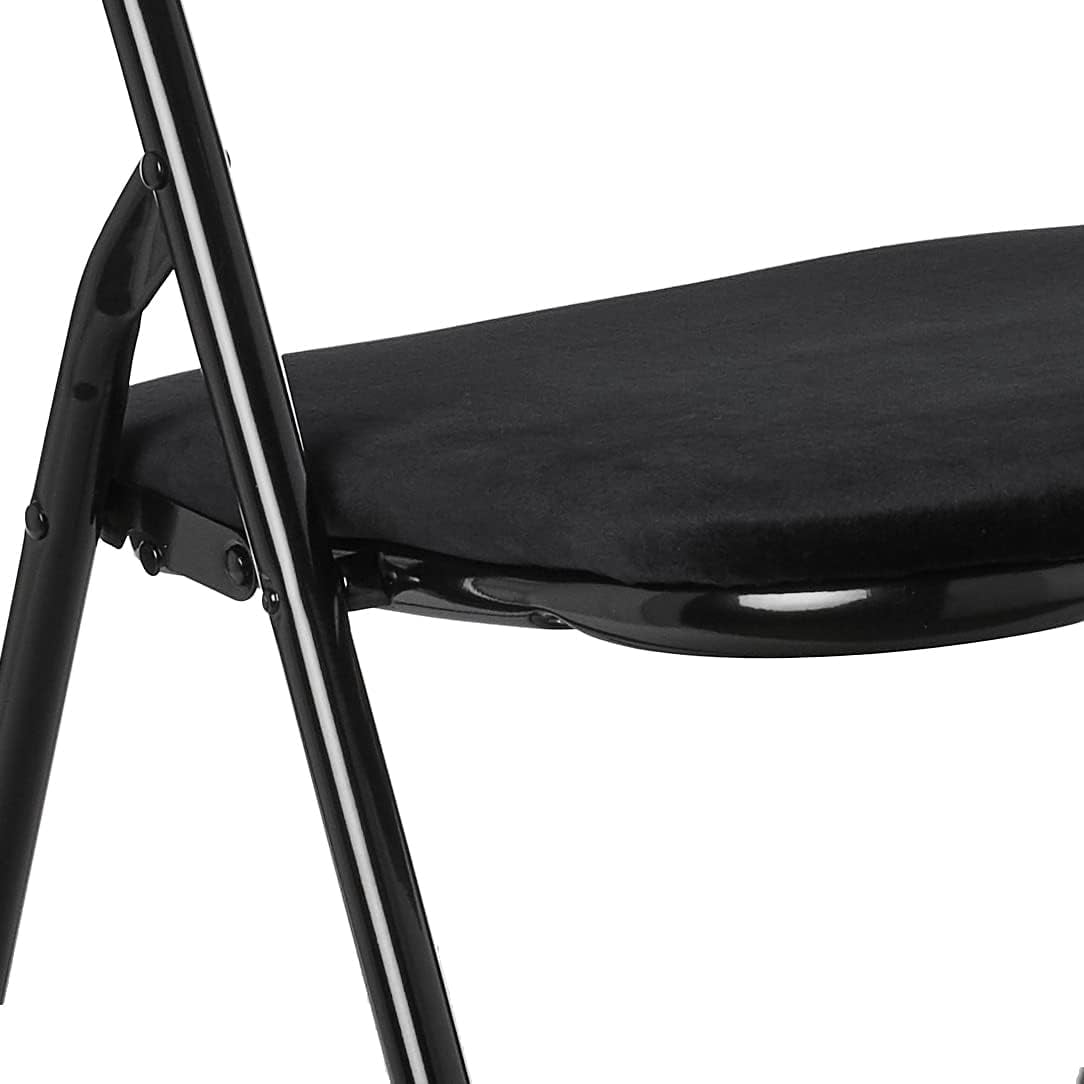 Urban Shop Velvet Folding Chair, Black