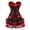 Red, variant on Grebrafan Gothic Striped Corset Bustier with Multi Layer lace SkirtXS Red