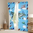 thumbnail image 3 of Homewish Cartoon Aircraft Airplane Blackout Curtains Set of 2 (52x84 Each),Watercolor Graffiti Window Curtains,Geometric Striped Lines Curtains and Drapes For Boys Kids,Breathable Home Decor, 3 of 6