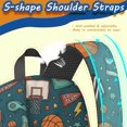 thumbnail image 5 of Basketball and Whistle Teal Pattern 17" School Backpacks for Teens,Waterproof Oxford Fabric,S-Shape Padded Straps for School,Travel,Hiking,Camping, 5 of 6