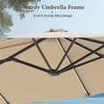 thumbnail image 6 of SUMMIT LIVING 13ft Large Patio Umbrella with Multi-Color LED Solar Lights Double-Sided Rectangular Outdoor Table Umbrella – Beige, 6 of 10