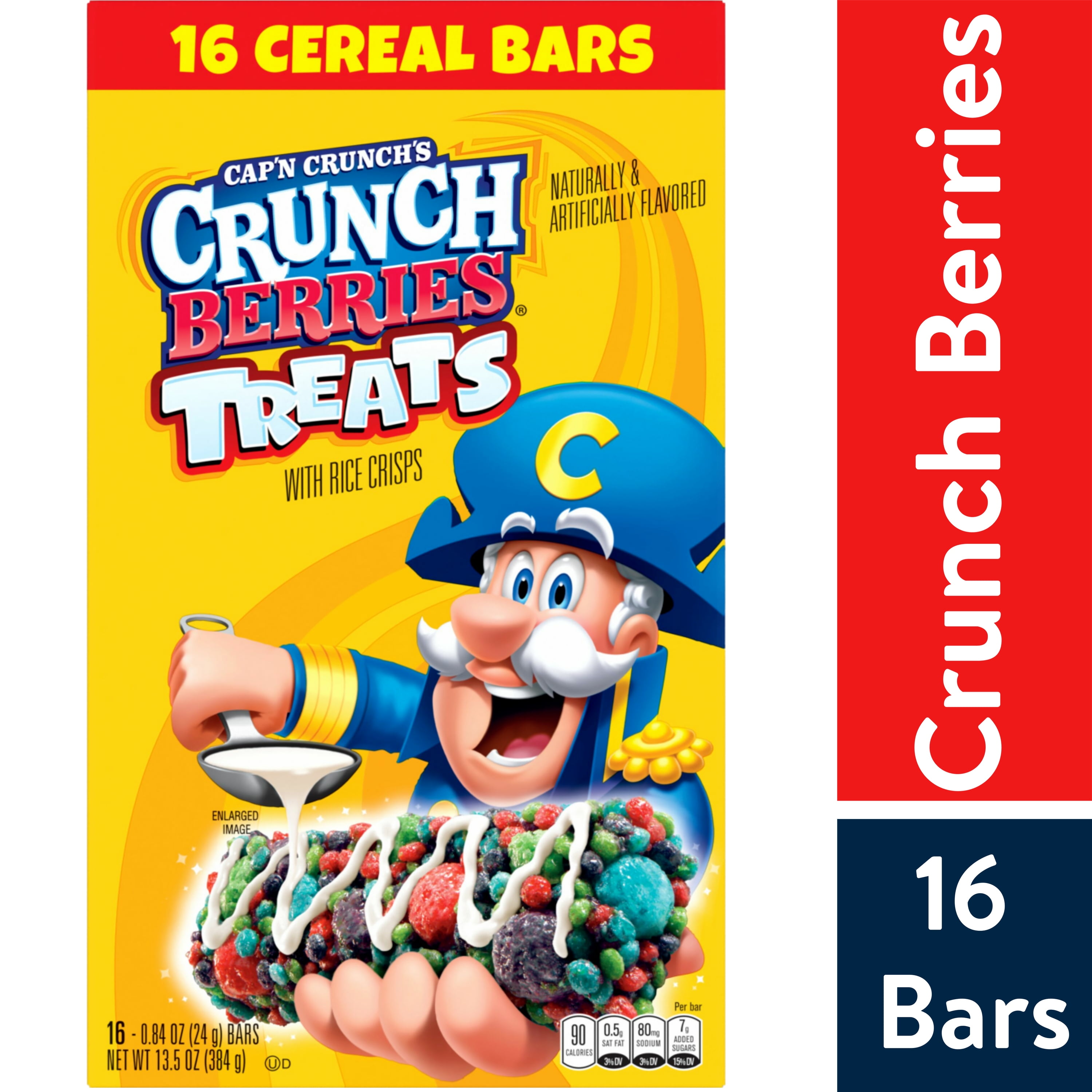 (8 pack) Cap'N Crunch Treat Bar, Crunchberry Flavor, 16 Count
