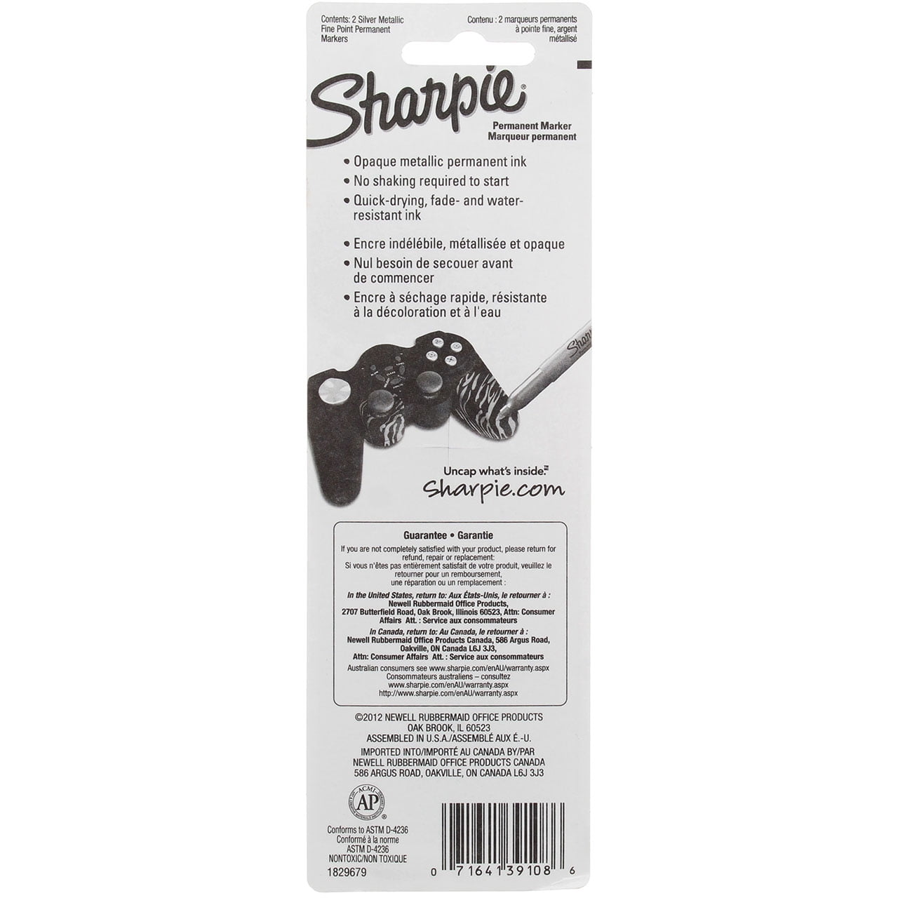 Sharpie Fine Point Permanent Markers, Metallic 2 ea (Pack of 6)