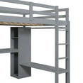 thumbnail image 7 of Full Size Loft Bed with L-shaped Desk, Solid Wood Loft Bed Frame with Wardrobe and Storage Shelves, High Bed Frame for Boys Girls Teens Bedroom, No Box Spring Needed, 7 of 7