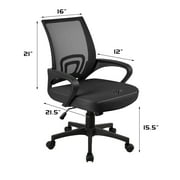 Furmax Mesh Office Chair Managers Chair with Swivel & Lumbar Support, 250 lb. Capacity, Black