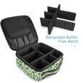 thumbnail image 4 of FORMRS Travel Makeup Bag Large Capacity Train Case Cosmetic Organizer with Adjustable Dividers, Green Dot Triangles Pattern, 4 of 8
