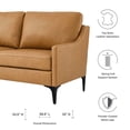 thumbnail image 6 of Modway Corland Modern Style Leather and Metal Loveseat in Tan, 6 of 8