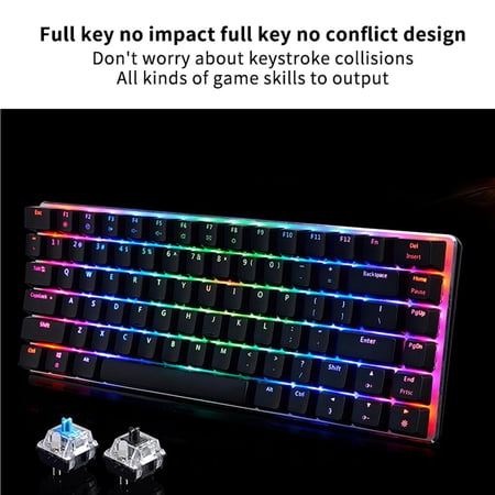 UK Layout 60% Mechanisch Gaming Toetsenbord Type C Bedraad 61 Toetsen LED Backlit USB Waterdicht Toetsenbord 14 Chroma RGB Backlight Volledige Anti-ghosting Toetsen (Wit/Rode Schakelaar