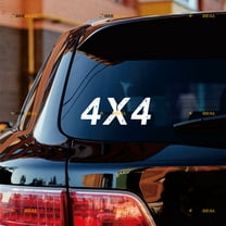 4X4 Off Road Sticker Decal Vinyl Distressed Tattered - 2 Pack White 8" - Fit For Ford Chevy GMC Toyota Jeep Car Pickup Truck No Background Die-cut