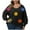 01 Black, variant on Weiqiqre Oversized Sweaters for Women Floral Sweater Long Sleeve V-Neck Casual Lounge Colorful Flower Knit Pullover Top