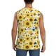 thumbnail image 4 of Fotbe Navy Blue Leaf Sunflower Men's Camiseta sin Mangas Estampada para Hombres, Playera Casual para Gimnasio, Entrenamiento, Playa-Large, 4 of 7