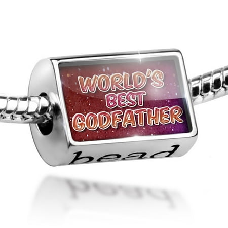 Bead Worlds best Godfather, happy sparkels Charm Fits All European