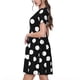 thumbnail image 2 of Balery Black and White Polka Dot Vestidos sueltos de manga corta para mujer, vestidos de verano 2025, vestidos casuales de corte A con vuelo., 2 of 6