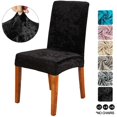 thumbnail image 1 of Housse de Chaise Universelle, Ensemble de 4 Housses de Protection en Velours Extensible (Noir), 1 of 4
