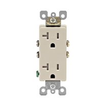 Leviton 136-T5825-00T Duplex Receptacle 2 -Pole 20 a 125 V Side Wiring NEMA: 5-20R Light Almond