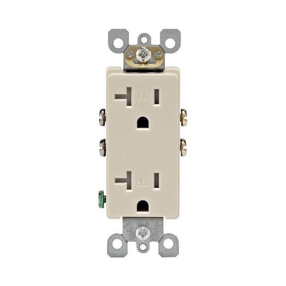 Leviton 136-T5825-00T Duplex Receptacle 2 -Pole 20 a 125 V Side Wiring NEMA: 5-20R Light Almond