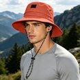 thumbnail image 2 of sususu Sun Bucket Hat for Men Women Fishing Beach Hats for Golf Hiking Outdoor UPF 50+ Orange, 2 of 6