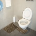 thumbnail image 4 of Juego de alfombrillas antideslizantes de 2 piezas, alfombrilla de felpa para piso, alfombra para puerta, piedra, baño, inodoro, alfombra absorbente de agua, marrón Methold HA004741-02, 4 of 6