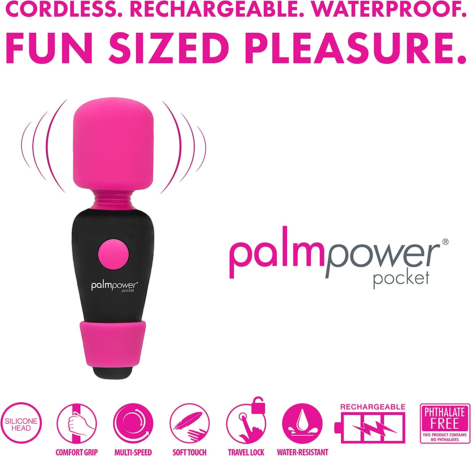 Palm Power Pocket Massager Fuchsia - image 3 of 7