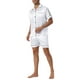 thumbnail image 4 of INSPIRAR CHIC Conjuntos de Pijamas de Satén para Hombres de Manga Corta Verano 2 Piezas Ropa de Casa Ropa de Dormir Pijamas S Blanca, 4 of 7