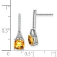 thumbnail image 4 of Auriga Fine Jewelry 925 Sterling Silver Rh-Plated Diamond and Citrine Post Drop Earrings for Women, 4 of 6