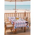 thumbnail image 2 of Outdoor Tablecloth with Umbrella Hole for Patio/Picnic/Party/Camping, 4th of July Waterproof Table Cloth Rectangle Table Cover Washable, Independence Day Star American Pink Plaid (60"x 102"), 2 of 9