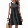 thumbnail image 2 of Summer Dresses for Women Vacation Casual Beach Sundress Sleeveless Tank Crewneck Shift Swing Dress Black XXL, 2 of 10