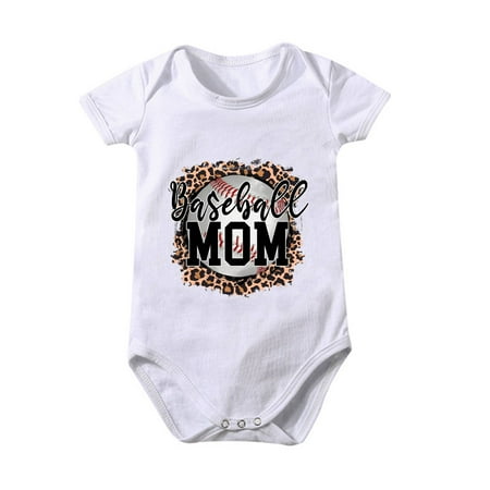 

Up to 30% off! Kukoosong Summer Baby Girl Clothes Comfortable Mothers Day Baseball Print Short Sleeve Romper Jumpsuit White 12-18 Months