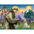 thumbnail image 2 of CafePress - St. Francis & Wire Fox Terrier -  Round Wood Ornament 4", 2 of 2