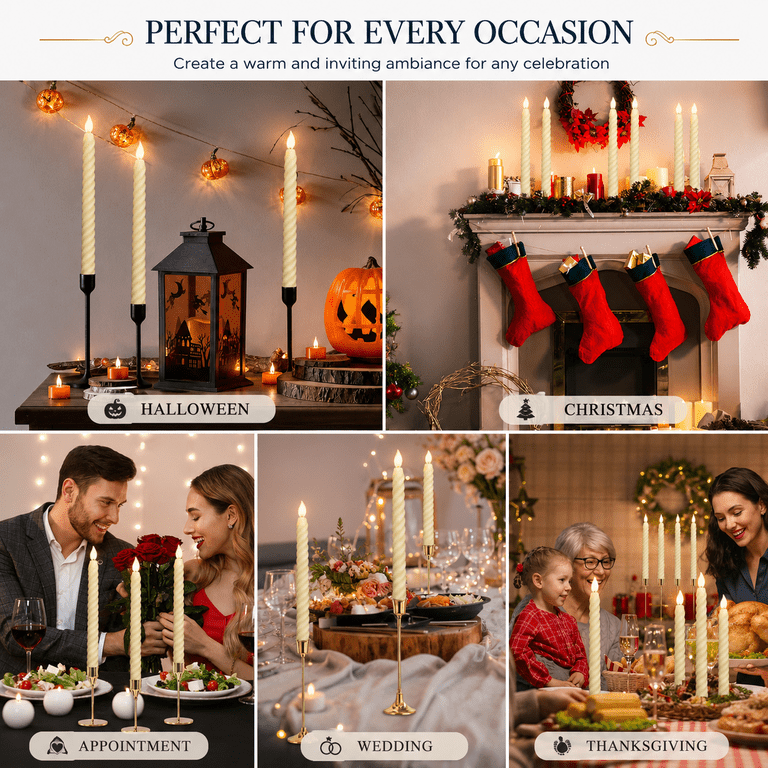Hidawn 6-Pack Twisted LED Taper Candles with Remote Timer photo 8