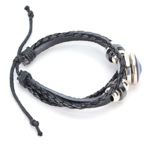 Pulseras Azules De Mal De Ojo Estilo Turco, Longitud Ajustable, Joyería De Cuero Tejida A Mano Para Hombres