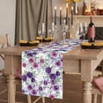 thumbnail image 2 of Table Runners 70 Inches Long Dress Scarves, Purple Pink Roses Farmhouse Coffee/Dining/Kitchen Table Decor, Holiday Table Runner, Spring Floral Elegant Pastoral Botanical 13x70 Inch, 2 of 9