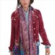 thumbnail image 1 of Chaqueta de Terciopelo de Larga de Color Liso para Mujer, Abrigo Corto Informal con Hebilla y Bolsillos. Vino Tinto XL, 1 of 5