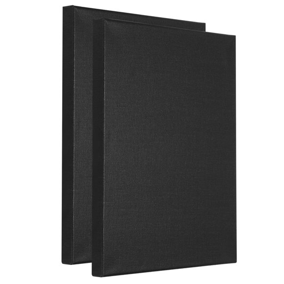 Unique Bargains Paint Canvases for Painting, 2 Pack 10x8 Inch Square Wood Frame Stretched Blank Art Board Panels Black