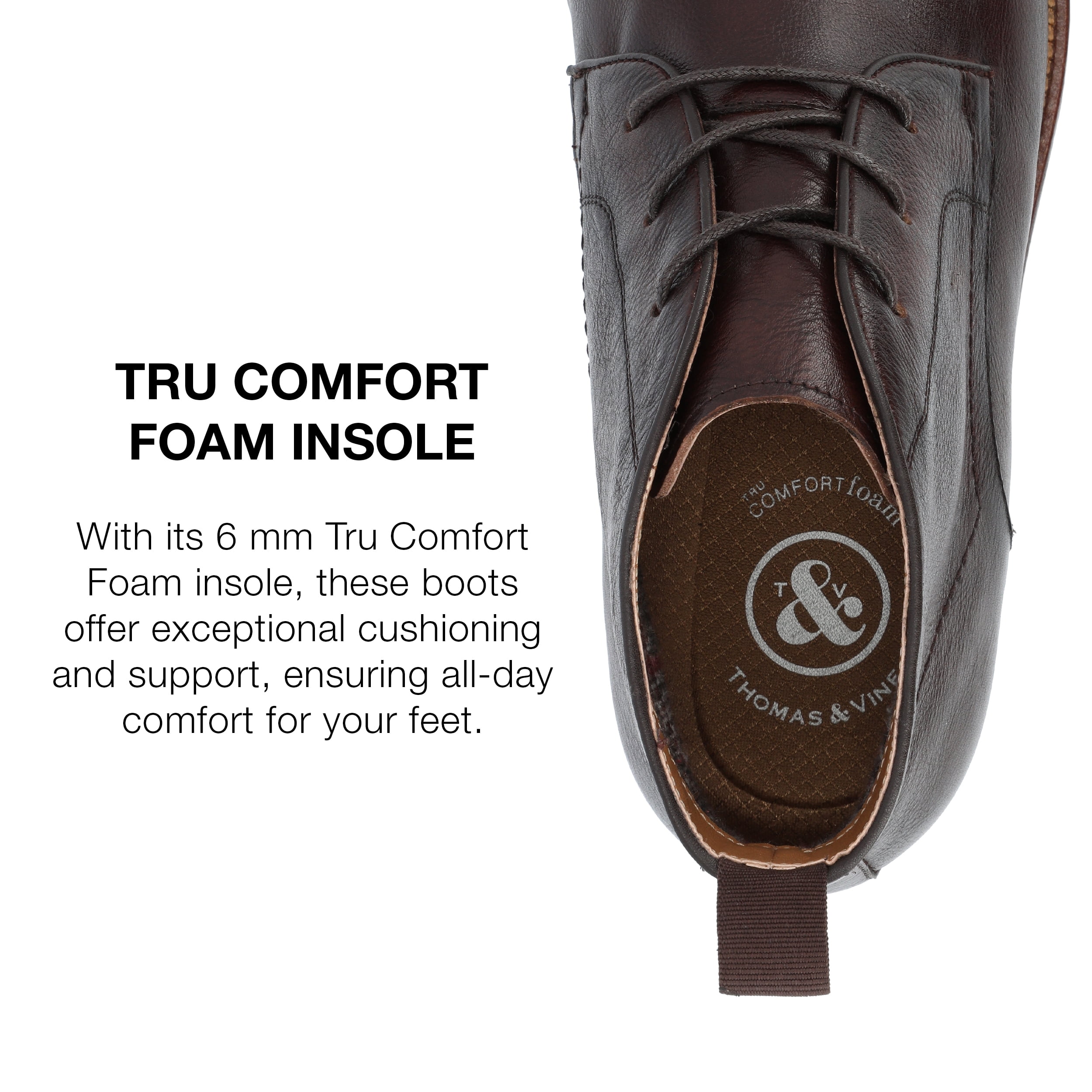 Thomas & Vine Wilcox Tru Comfort Foam Plain Toe Lace-up Chukka Boot