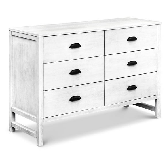 DaVinci Commode Double 6 Tiroirs en Blanc Cottage