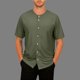 thumbnail image 2 of Mens Botón Camisa Color Sólido Cuello en V Manga Corta Sobredimensionado Transpirable Cardigan Superior, Largo Cardigan Hombres Desgaste Deportivo Casual, 2 of 9