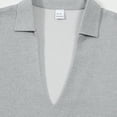 thumbnail image 3 of Miluxas Men's Open Collar Deep V-Neck Casual Shirt - Textured Short Sleeve Top, Breathable Lightweight Tee for Summer Daily Wear, Weekend Outings & Casual Occasions Gray S(S), 3 of 8