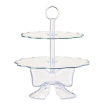 Tiered Treat Stand with Bow, Clear, 11", Easter by Way To Celebrate