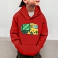 thumbnail image 2 of Byoo Tween Boy's Playful Hooded Sweatshirt Long Sleeve Garbage Truck Graphic Pullover Daily Casual Hoodie,Red, 2 of 4