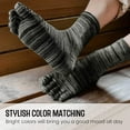 thumbnail image 3 of 5 Pairs Mens Toe Five Finger Striped Sock, Thin style Running Athletic Cotton Ankle Sox, 3 of 7