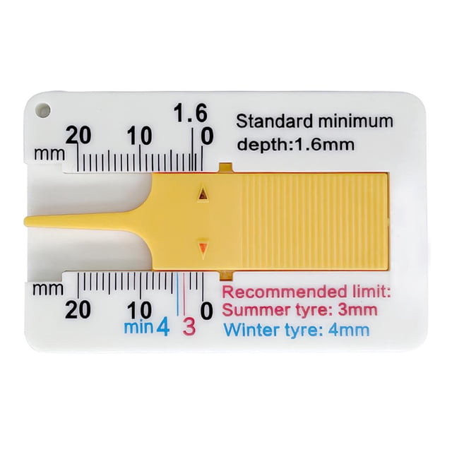 Regla De Profundidad De Neumáticos, Regla De Profundidad De Rodadura De Neumáticos De Coche De Plástico Compacto, Rango De Medición De 0-20 Mm/0,79 Pulgadas, Medidor De Profundidad De Rodadura De Sweethay TO002707-00